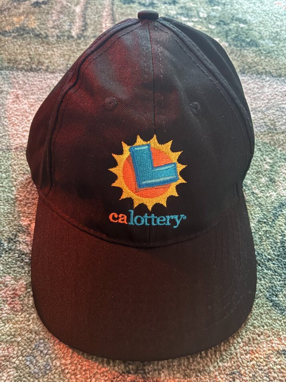 California Lottery Black Embroidered Logo Unisex Baseball Cap New